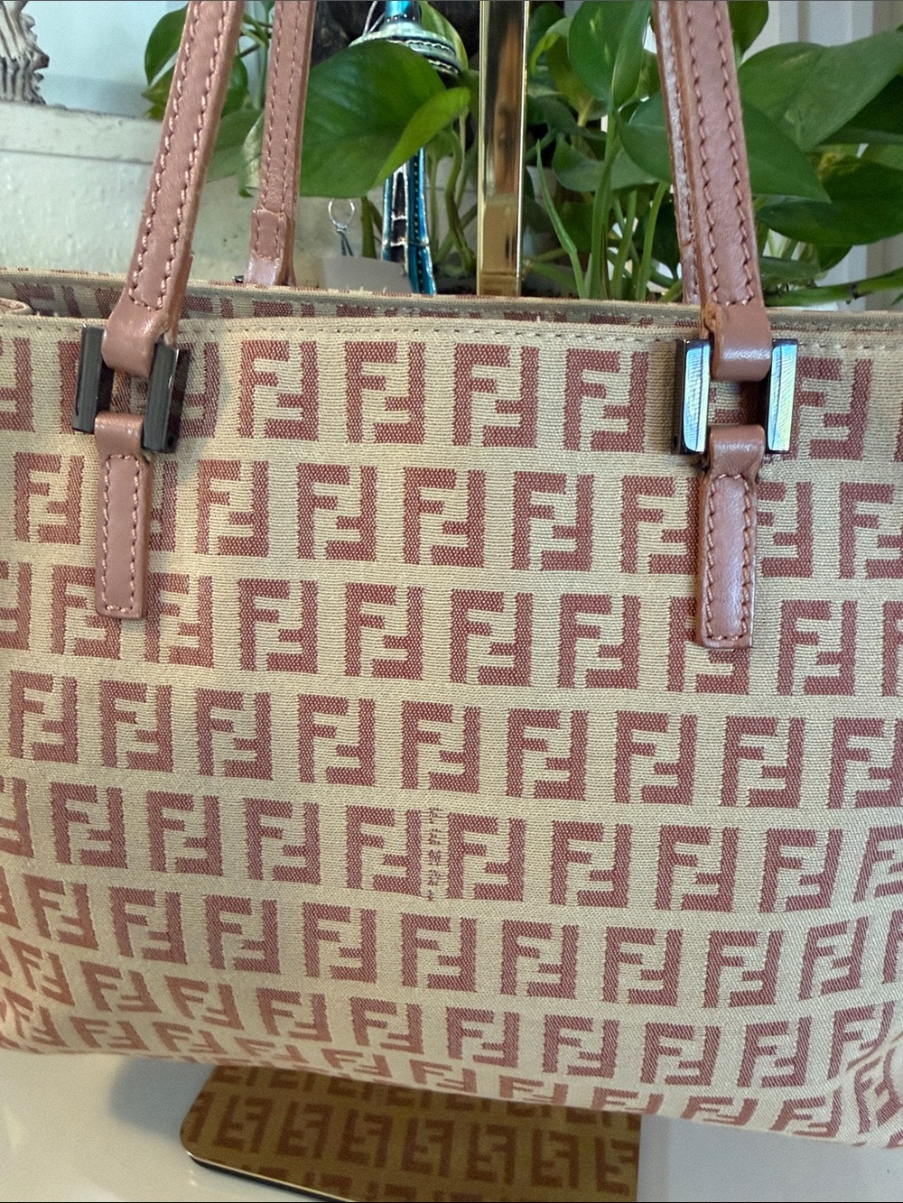 Vintage Fendi Zucchino Small pink Tote bag - Picture 4 of 16